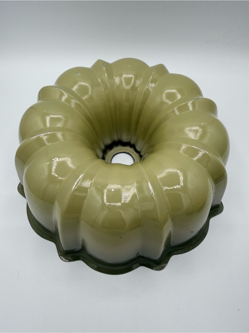 Avocado Green Fluted Tube Bundt Cake Pan